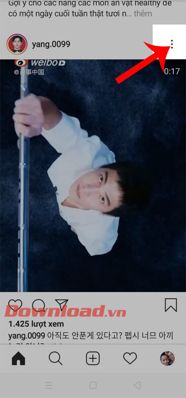 Nhấn vào biểu tượng dấu ba chấm