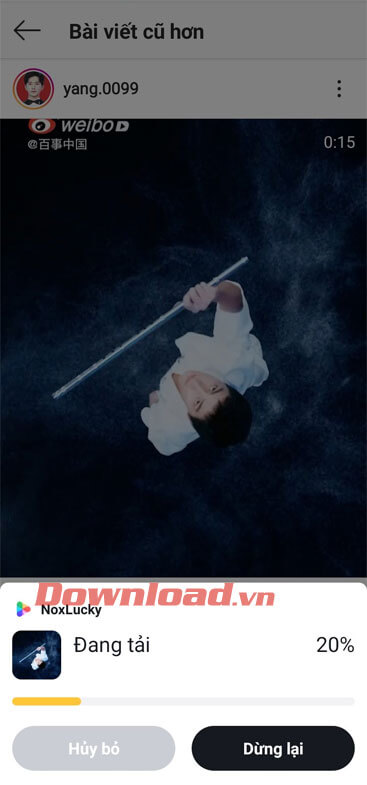 Đợi một lát để video được tải lên ứng dụng