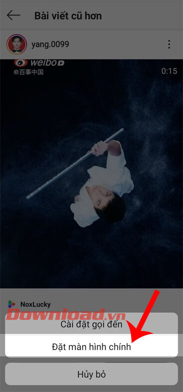 Ấn vào mục Đặt màn hình chính