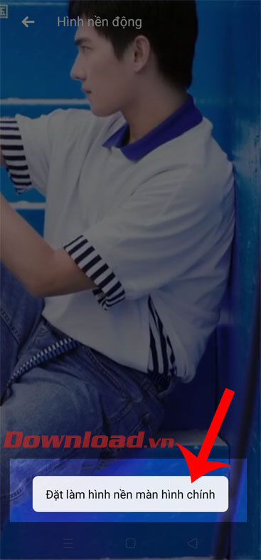 Nhấn vào nút Đặt làm hình nền màn hình chính