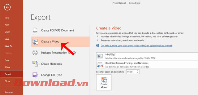 Xuất video ra thiết bị