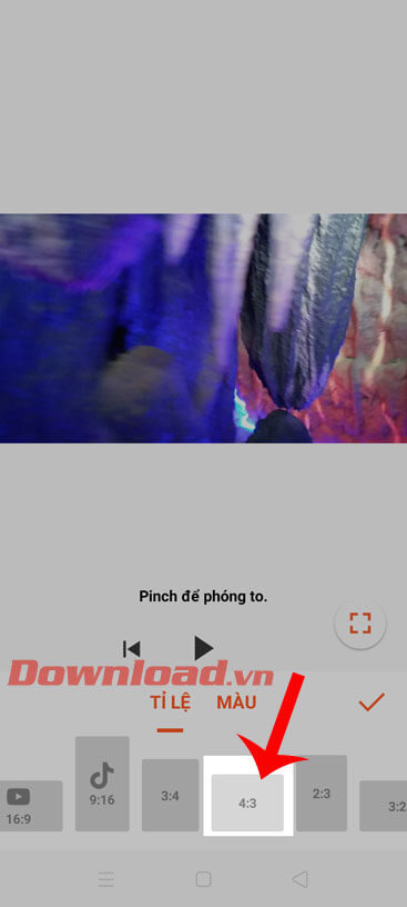 Chọn tỷ lệ của video