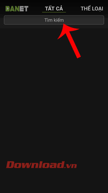 Nhấn vào mục Tìm kiếm