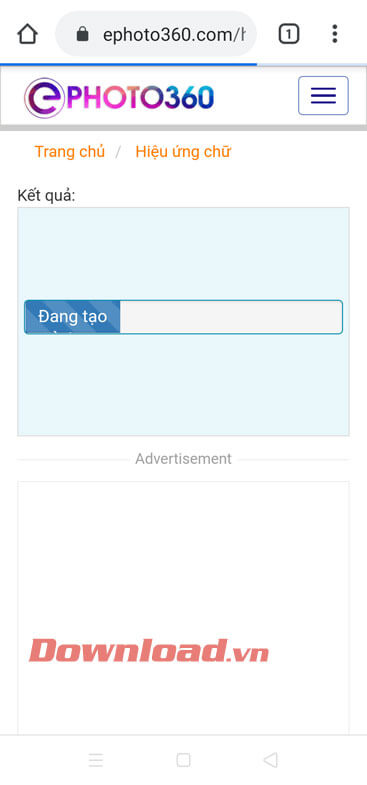 Đợi hệ thống tạo hình ảnh