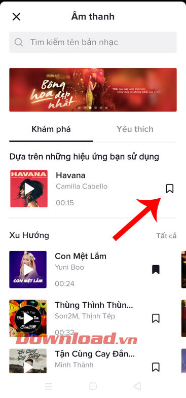 Chọn bài hát muốn chèn