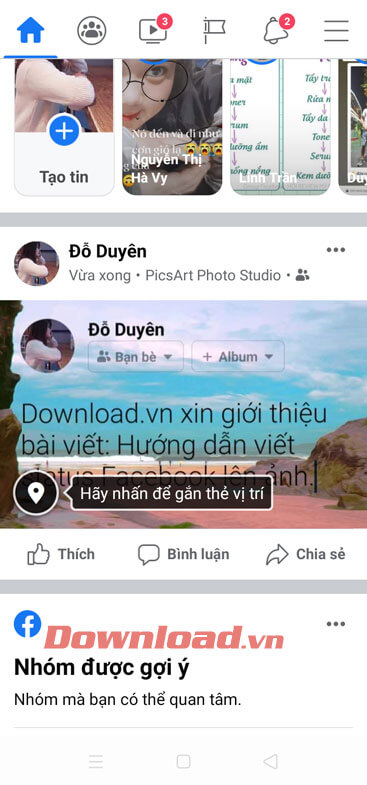 Đăng hình ảnh lên Facebook