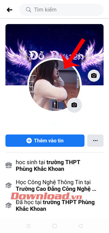Chạm vào hình ảnh đại diện