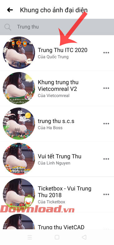 Chọn khung hình ảnh đại diện