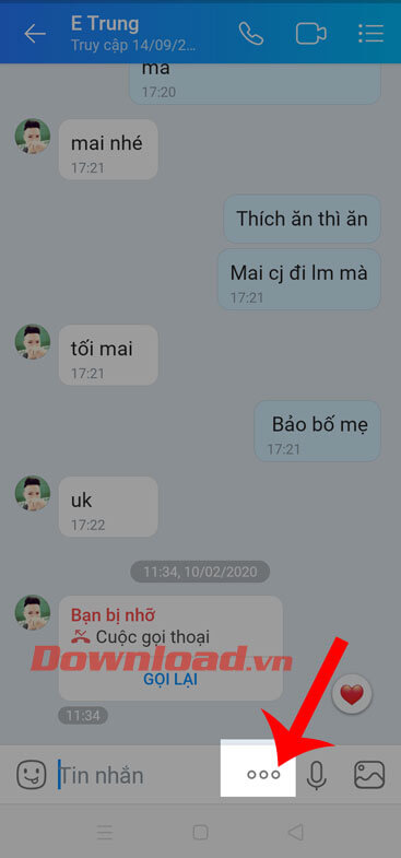 Nhấn vào biểu tượng dấu ba chấm