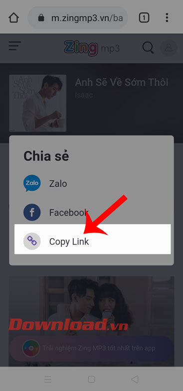 Chọn mục Copy link