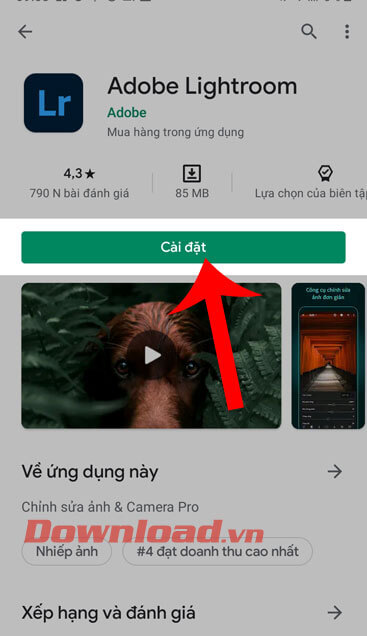Ấn nút Cài đặt