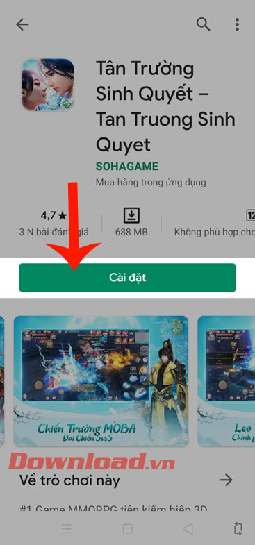 Ấn nút Cài đặt