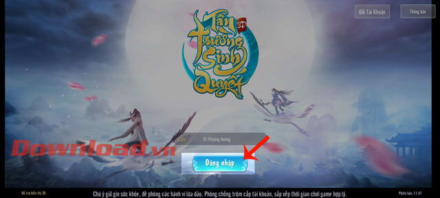 Nhấn nút Đăng nhập