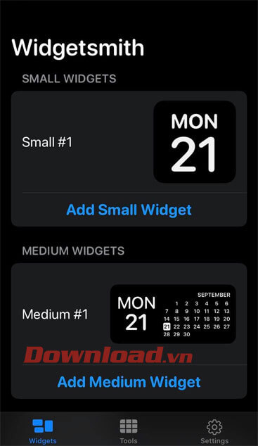 Mục Widgets