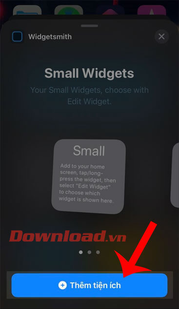 Nhấn nút Thêm tiện ích