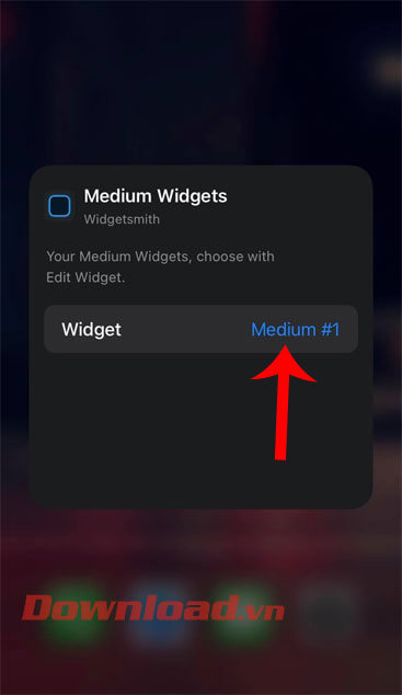Chọn widget màn mình vừa chỉnh sửa