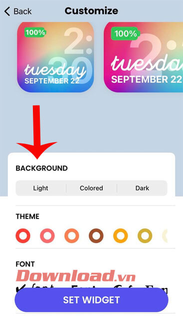 Chỉnh sửa widget