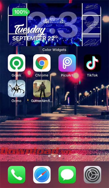 Widgets đã được thêm