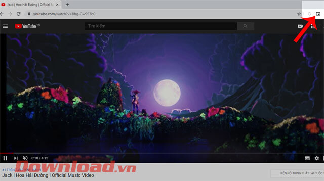 Mở video và ấn vào biểu tượng của Picture-in-picture