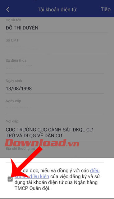 Kiểm tra lại thông cá nhân