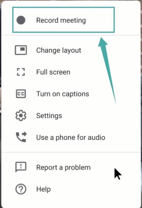 Quay cuộc họp trên Google Meet