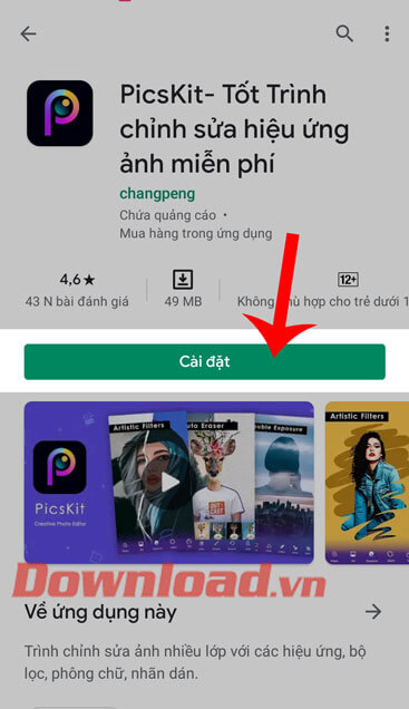 Chạm vào nút Cài đặt