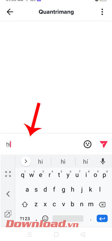 Nhập nội dung tin nhắn và ấn nút Gửi