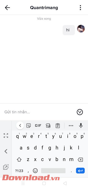 Tin nhắn đã được gửi