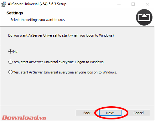Cài đặt AirServer