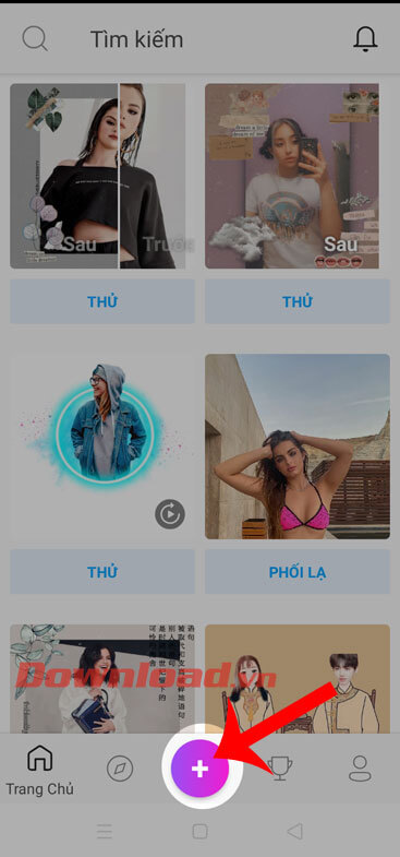 Nhấn vào biểu tượng dấu "+"
