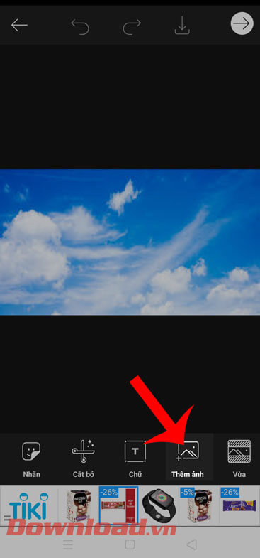 Ấn vào mục Thêm ảnh