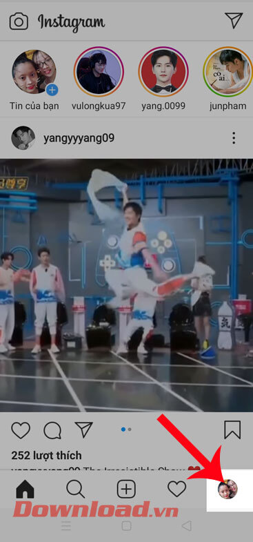 Nhấn vào biểu tượng cá nhân 