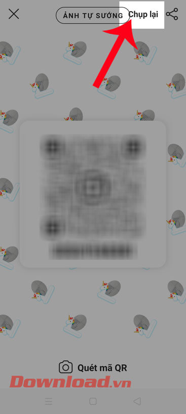 Nhấn vào mục Chụp lại