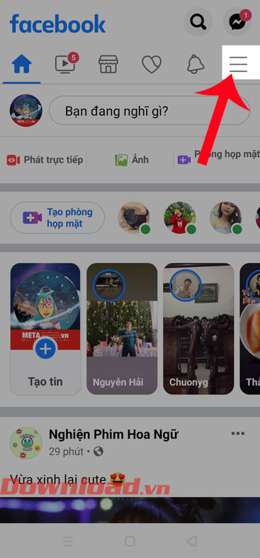  Nhấn vào biểu tượng ba dấu gạch ngang