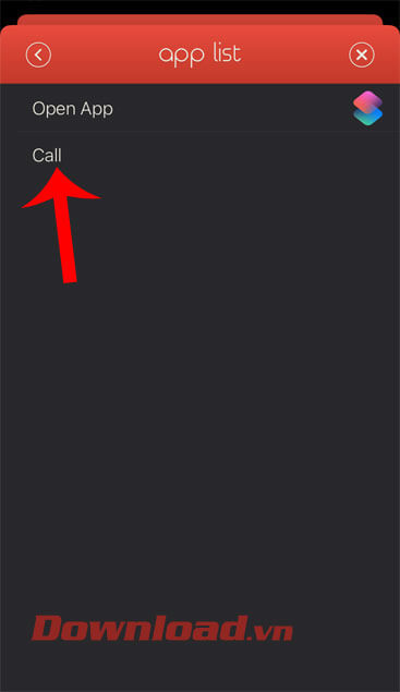 Nhấn vào mục Call