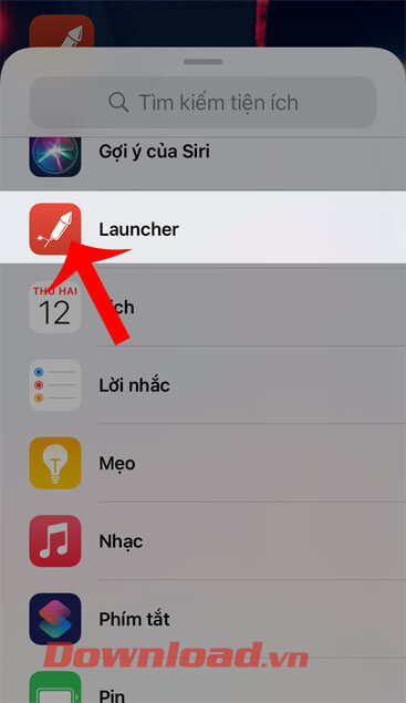 Ấn vào ứng dụng Launcher with Multiple Widget