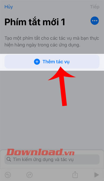 Ấn nút Thêm tác vụ