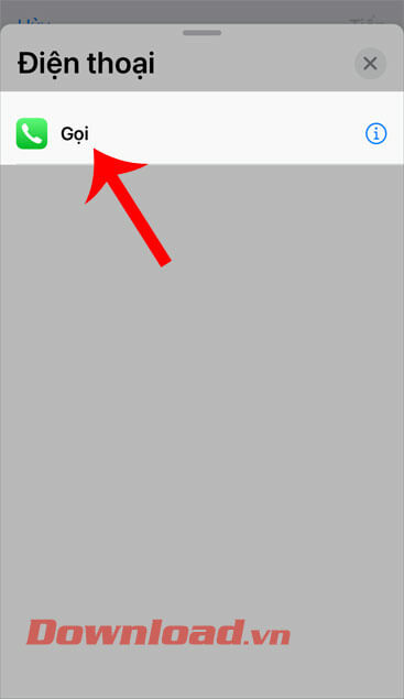 Ấn vào mục Gọi