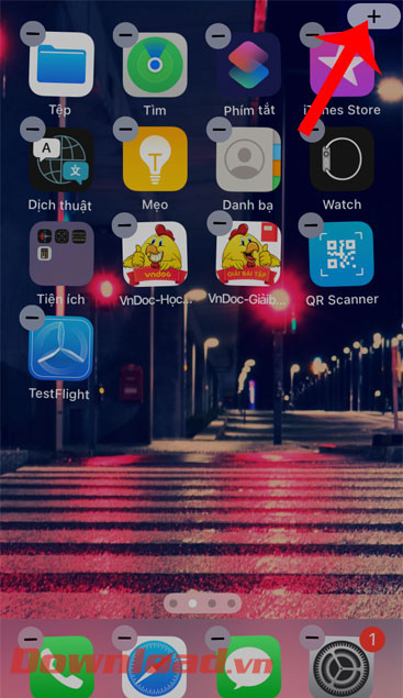 Nhấn vào biểu tượng dấu "+"