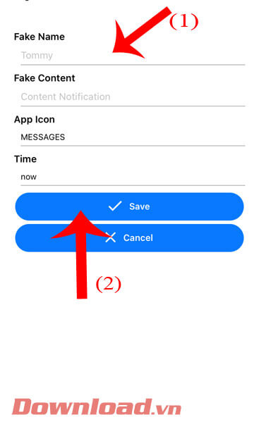 Tạo thông báo tin nhắn giả