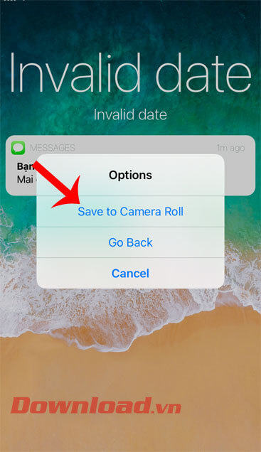 Chạm vào mục Save to Camera Roll