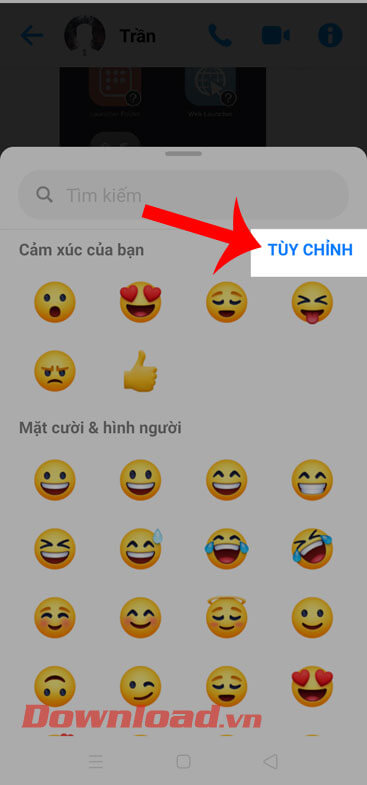 Ấn vào mục Tùy chỉnh
