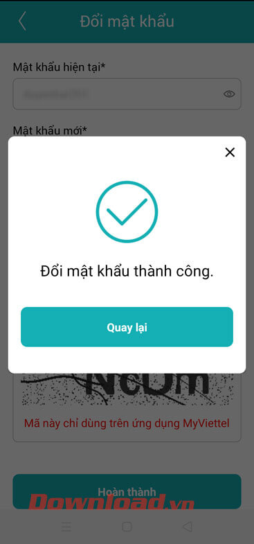 Đổi mật khẩu thành công