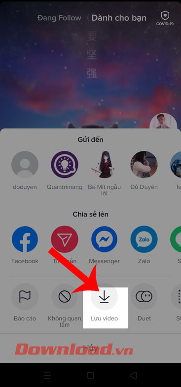 Lưu video TikTok về điện thoại