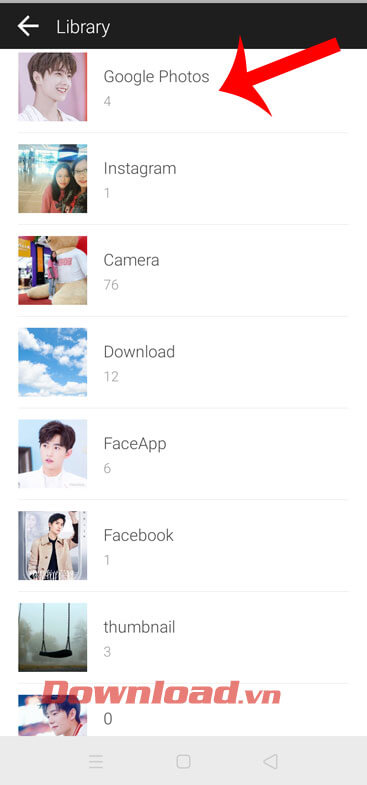 Chọn hình ảnh chỉnh sửa
