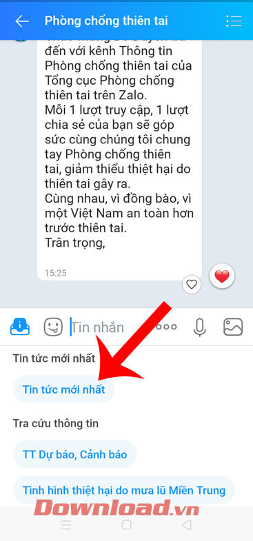 Ấn vào mục Tin tức mới nhất