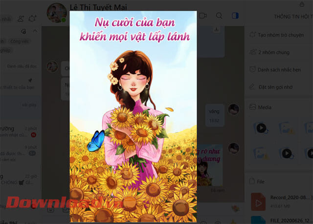 Ấn vào sticker