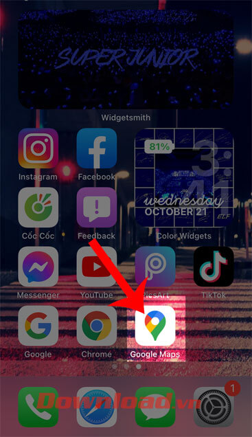 Mở ứng dụng Google Maps