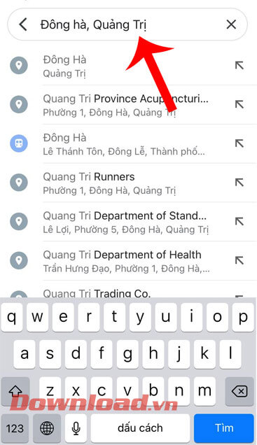 Nhập vị trí của bạn hoặc người thân