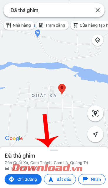 Kéo giao diện đã thả ghim lên màn hình